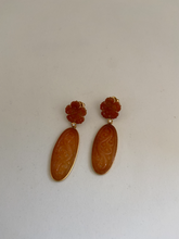 Load image into Gallery viewer, 18K CARVED RED JADE WITH DIAMONDS EARRINGS
