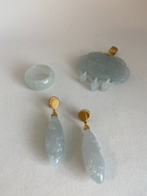 Load image into Gallery viewer, 18K CARVED TRANSLUCENT ICE JADE EARRINGS
